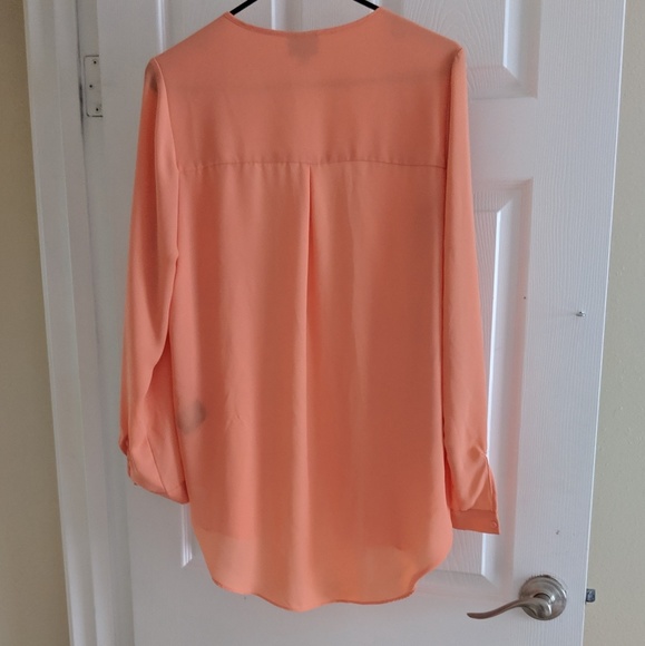 Mossimo high-low button up orange blouse size small - Picture 5 of 5